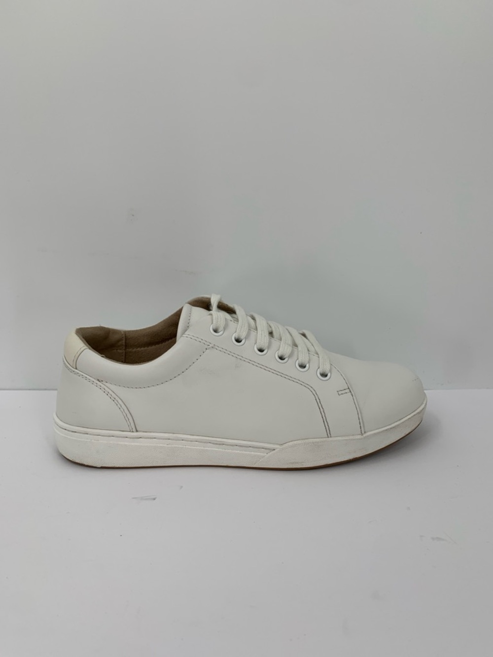 ABEO Encore lace sneaker shoe white leather tie comfort footbed platform 7 WIDE